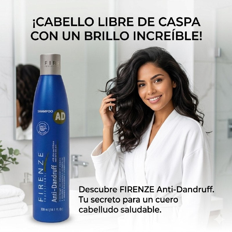 SHAMPOO TERAPEUTICO PURIFICANTE ANTI CASPA DE PIRITIONATO ZINC Y ALOE VERA FIRENZE 300ML