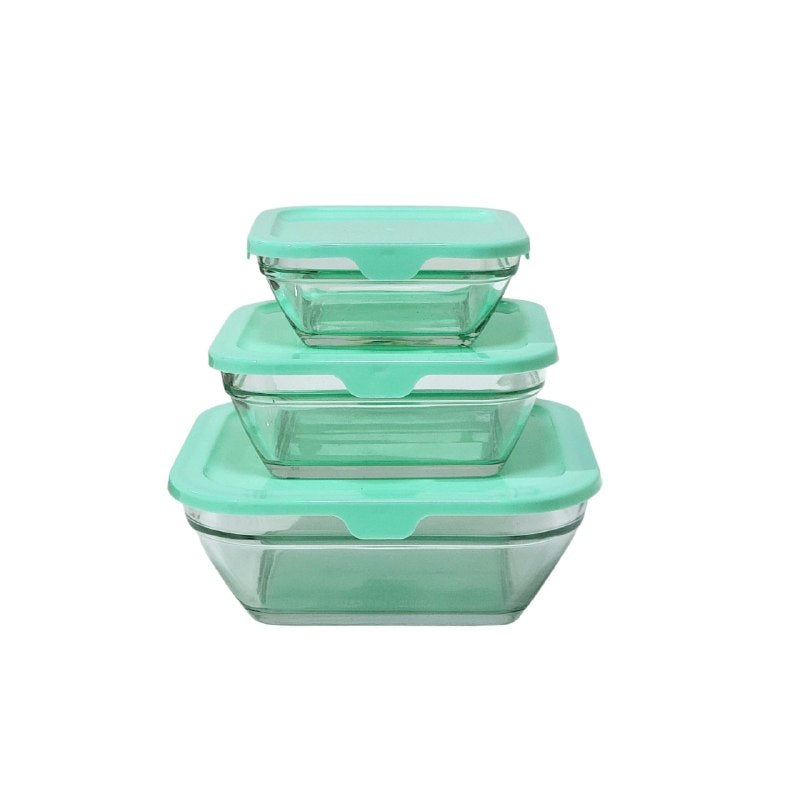 RECIPIENTES HERMETICOS DE VIDRIO EN SET PARA ALMACENAR ALIMENTOS KIMGLASS