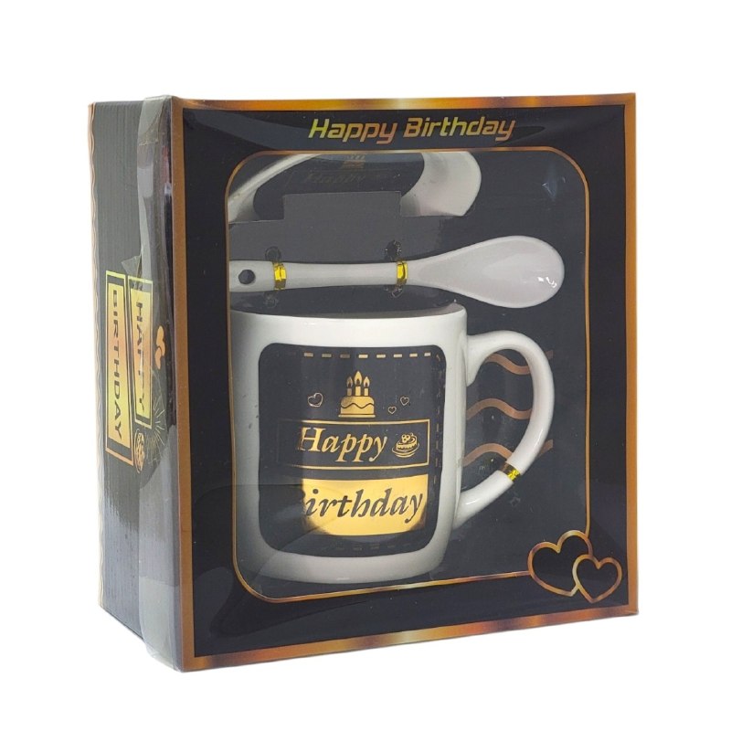 JUEGO DE TAZAS DE CERAMICA PARA REGALO CON PLATO Y CUCHARA ELEGANTES Y RESISTENTES