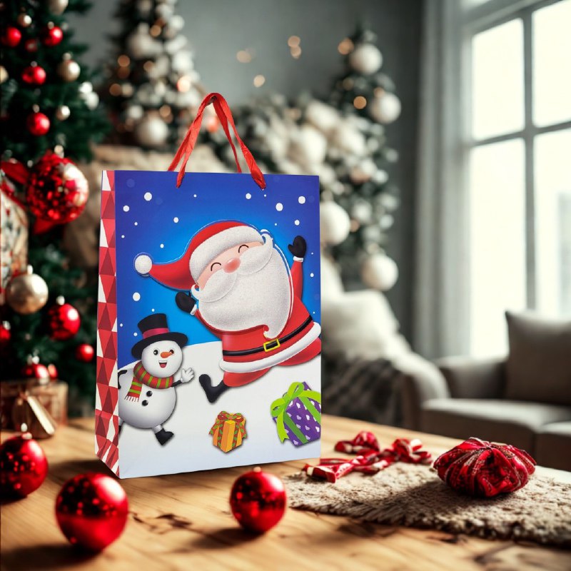 BOLSA DE REGALO NAVIDEÑA GRANDE 30X40X12CM