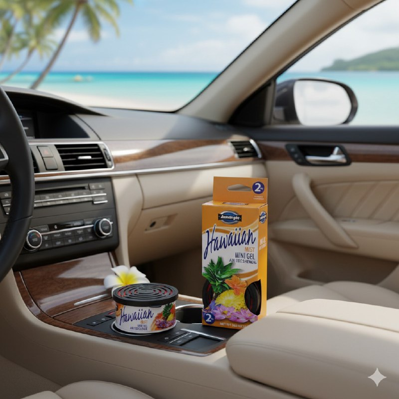 AMBIENTADOR AROMATIZANTE PARA EL CARRO OLOR A HARAIANO, ELEGANTE Y COMPACTO AUTOBRIGHT 56GX2