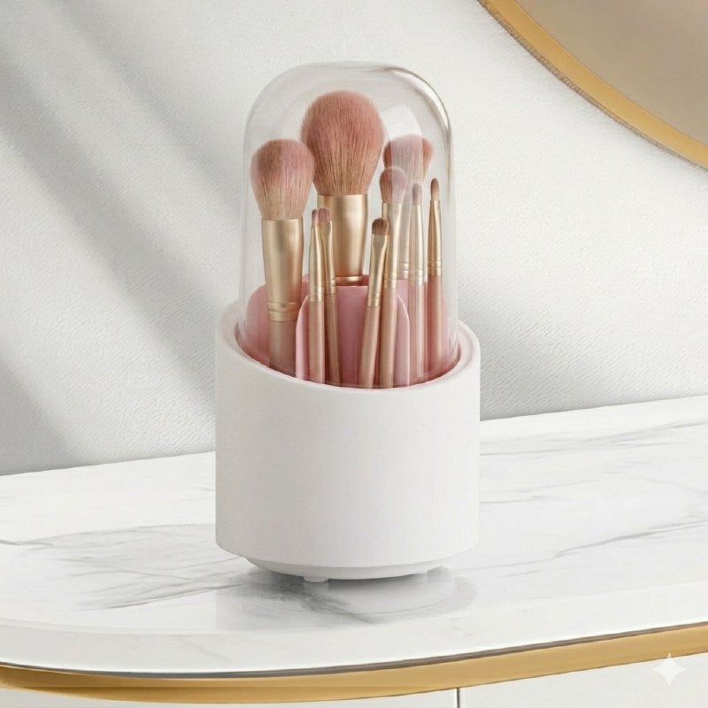 ORGANIZADOR DE BROCHAS DE MAQUILLAJE GIRATORIO LD-1005-1 19X13CM