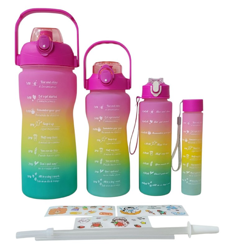 BOTES MOTIVACIONALES SET DE 4 PIEZAS, 3L/1600ML/900ML/500ML