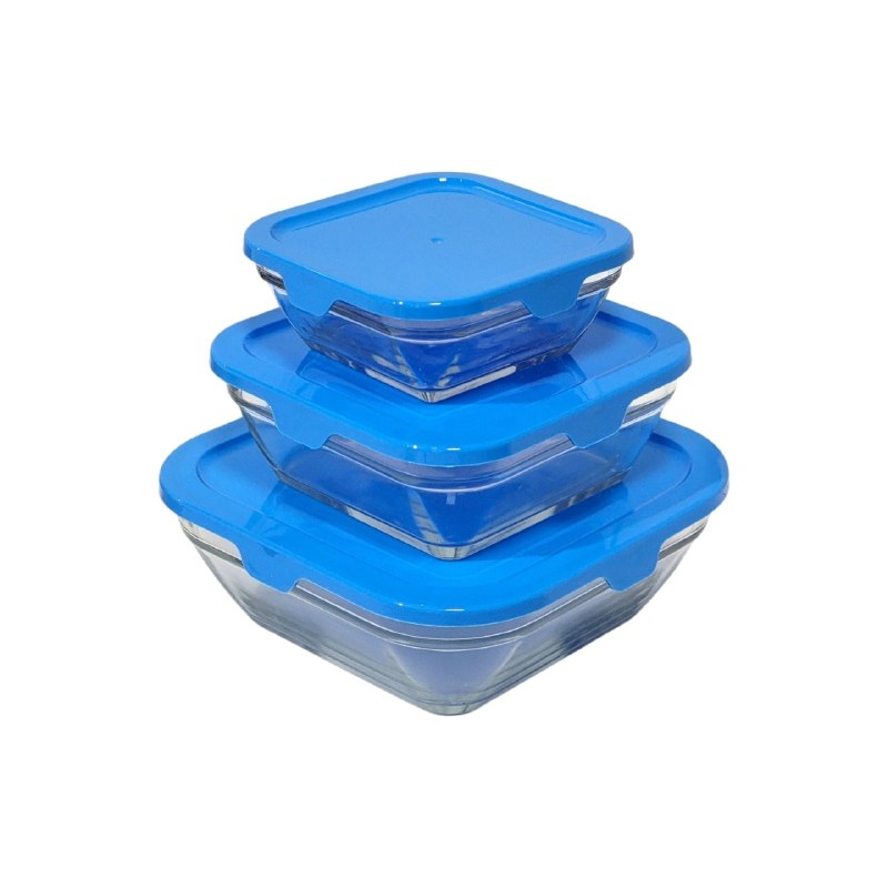 RECIPIENTES HERMETICOS DE VIDRIO EN SET PARA ALMACENAR ALIMENTOS KIMGLASS