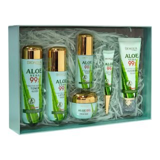 SET DE CUIDADO FACIAL DE HIDRATACION Y REPARACION A BASE DE ALOE VERA 6PCS BIOAQUA