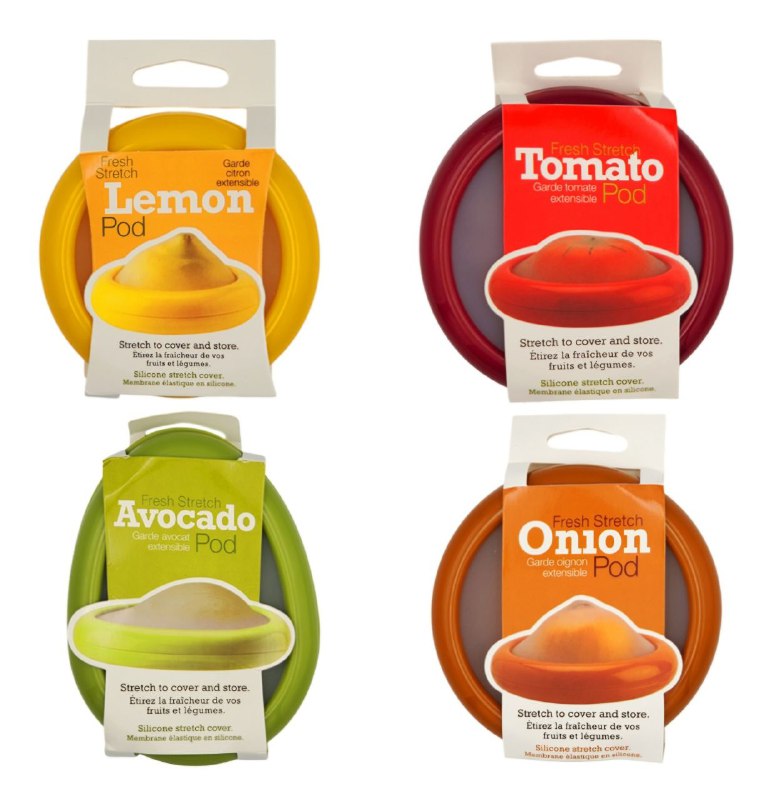 RECIPIENTES DE ALMACENAMIENTO ALMACENADOR DE FRUTAS Y VERDURAS PARA REFRIGERADOR. CONTENEDORES DE ALIMENTOS REUTILIZABLES HERMETICOS FRESCOS, LIMON, CEBOLLA, AGUACATE, TOMATE FRESH STRETCH 4UND
