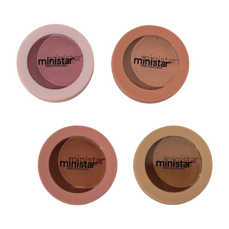 BLUSH RUBOR DE MAQUILLAJE EN POLVO DE TEXTURA LIGERA SUAVE MINISTAR 8G, 4 TONOS