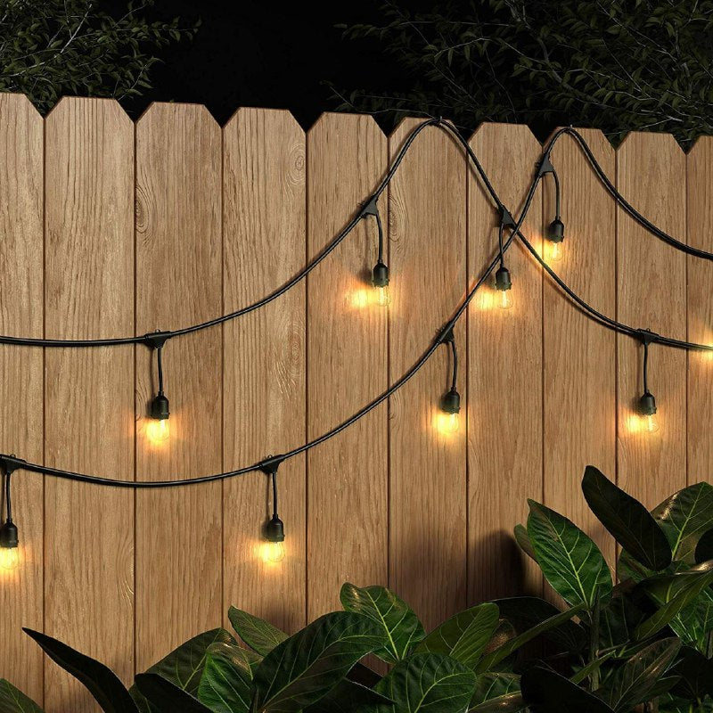 LUCES DECORATIVAS PARA PATIOS GUIRNALDA PARA EXTERIORES RESISTENTE AL AGUA 10 PORTALAMPARAS, 10 METROS, NO INCLUYE FOCOS