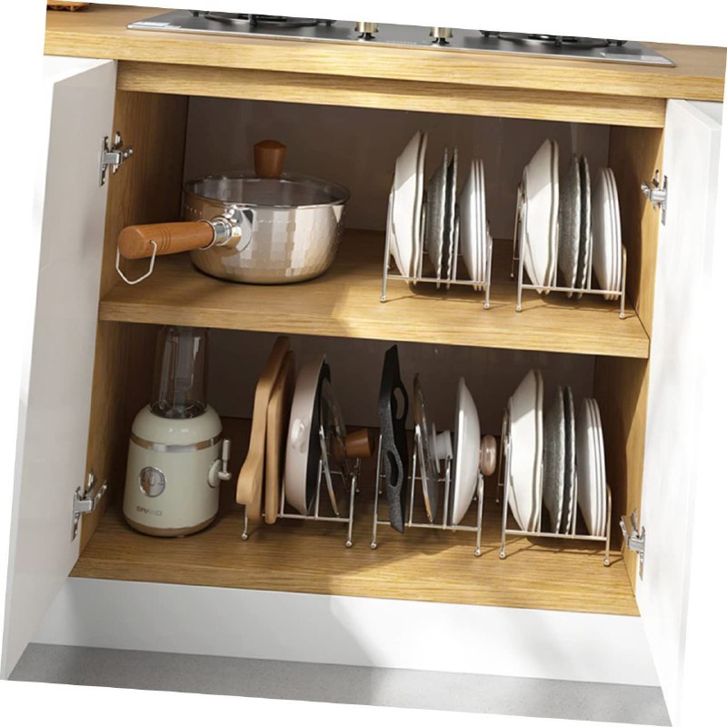 ORGANIZADOR SOPORTE METALICO PARA TAPADERAS DE OLLAS O PLATOS, CAPACIDAD DE 3 OBJETOS