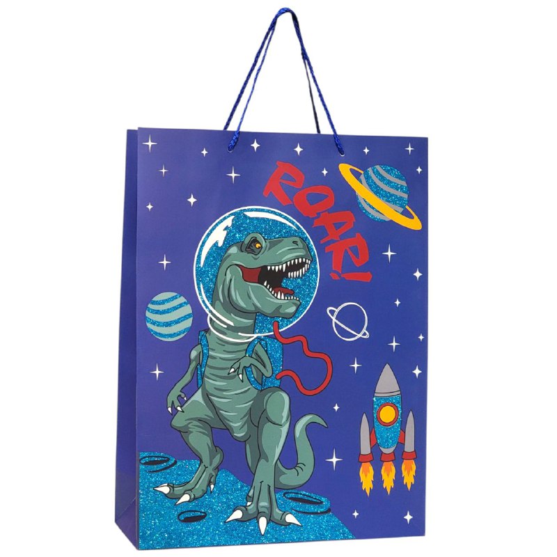 BOLSA DE REGALO DE DINOSAURIO GRANDE 30X12X41.5CM