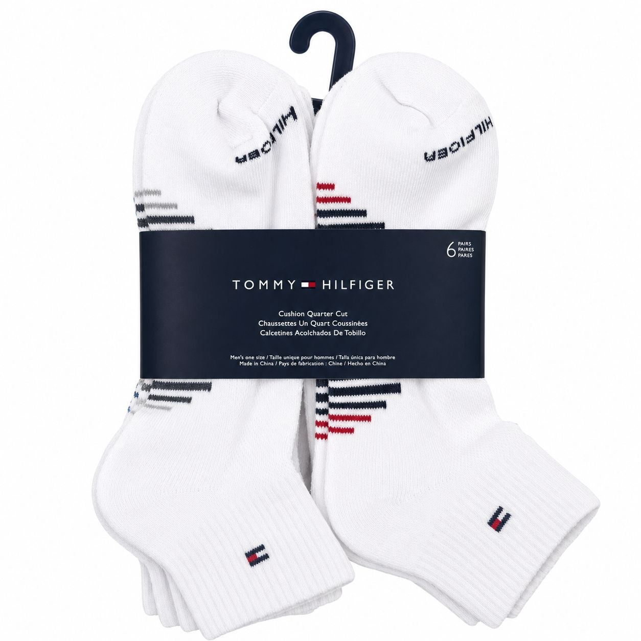 CALCETA TOBILLERA TOMMY HILFIGER PARA HOMBRE 6 PARES TALLA ÚNICA