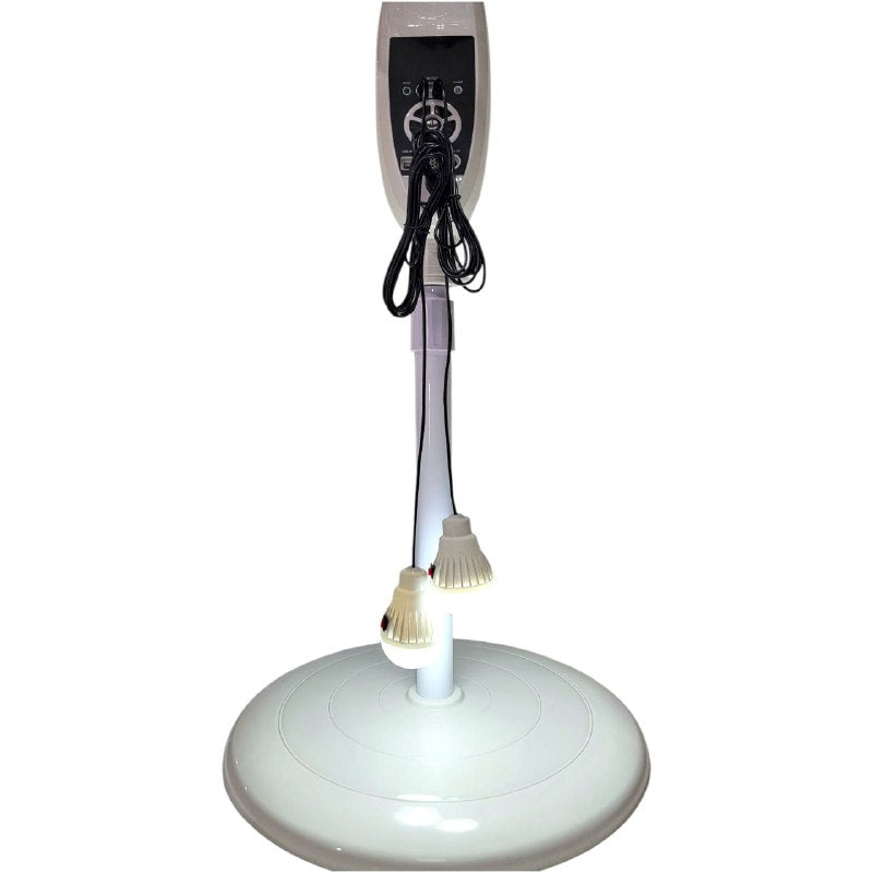 VENTILADOR DE PEDESTAL RECARGABLE CON PANEL SOLAR CON DOS SALIDAS VIVE 16CM
