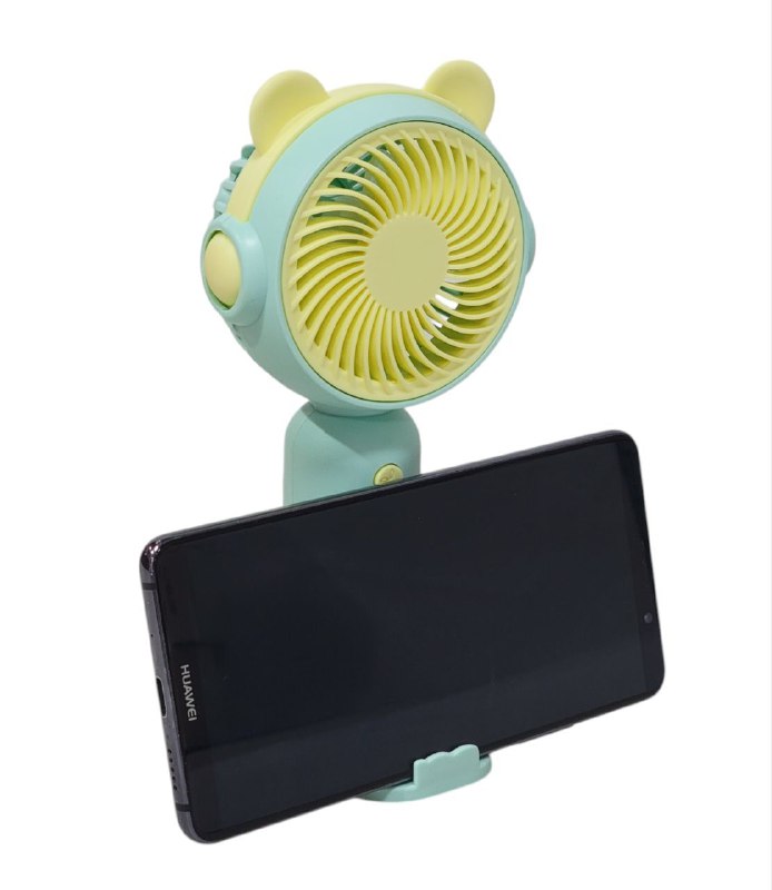 VENTILADOR DE MANO O MESA RECARGABLE CON SOPROTE PARA CELULAR 4 COLORES