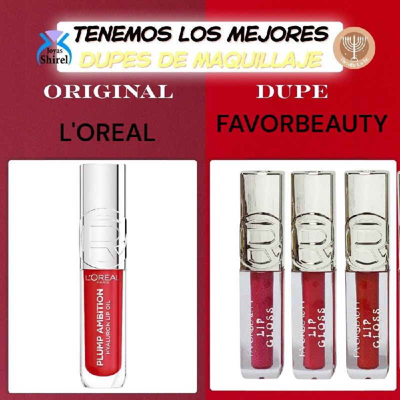 BRILLO LABIAL VOLUMIZADOR BRILLANTE FAVORBEAUTY DUPE DE LOREAL