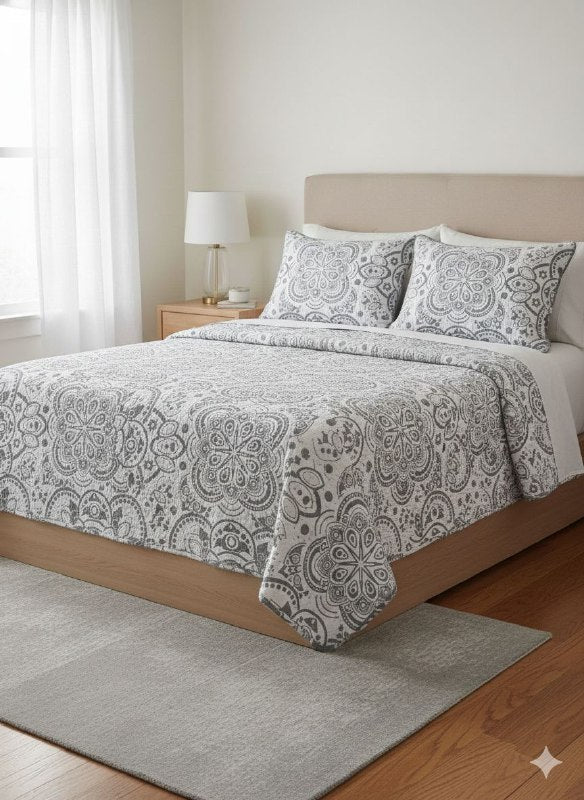 JUEGO DE SABANAS CAMERA TIPO EDREDON REVERSIBLE, DE 3 PIEZAS QUEEN BENELI HOME, 20 ESTILOS