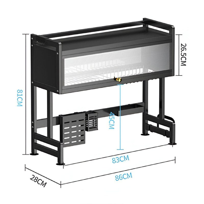 ESTANTE ORGANIZADOR Y ESCURRIDOR DE COCINA SOBRE EL FREGADERO DE ACERO INOXIDABLE BENELI HOME 28X81X86CM