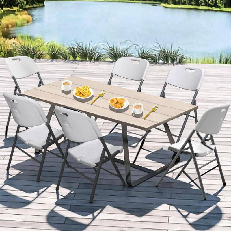 MESA PLEGABLE PORTATIL DE PLASTICO REFORZADO 183X76CM