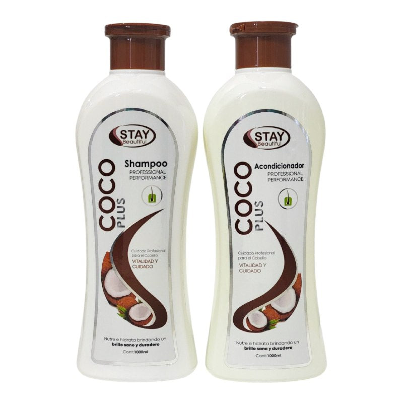 SET DE SHAMPOO Y ACONDICIONADOR DE COCO HIDRATANTE Y APORTA BRILLO STAY BEAUTIFUL 1000MLX2