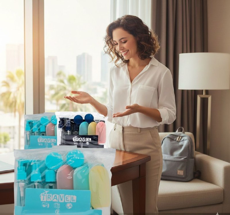 SET PARA VIAJAR VACIAS, EFICIENCIA DE ALMACENAMIENTO COMODO DE 7 PIEZAS, PARA LIQUIDOS Y CREMAS PARA VIAJES TRAVEL