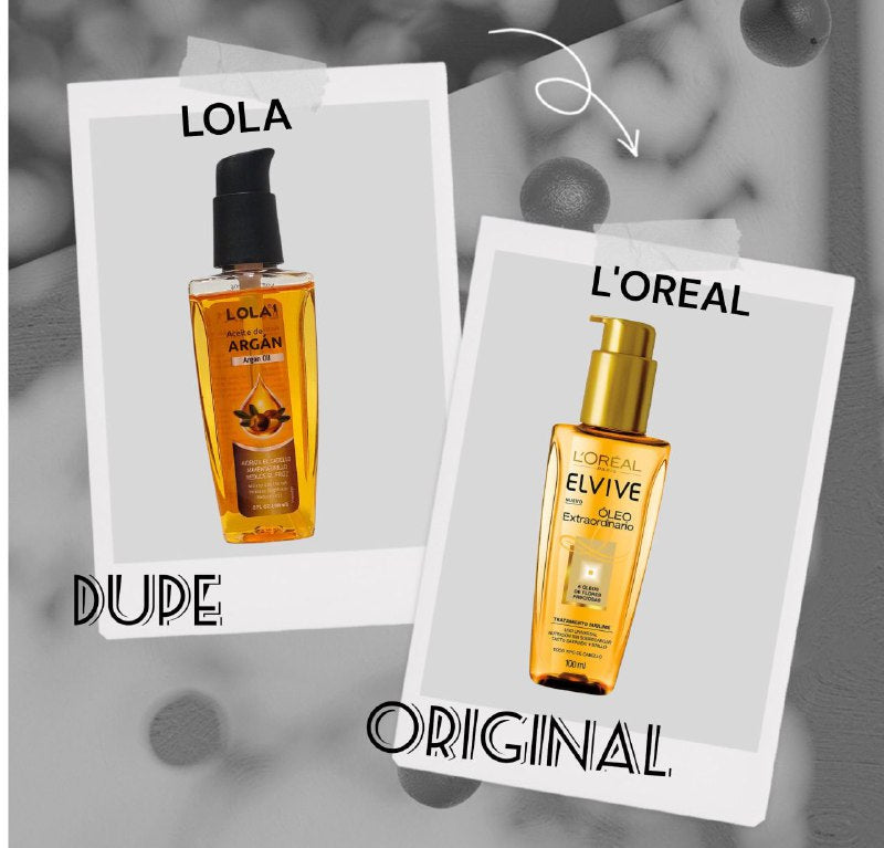 ACEITE PARA EL CABELLO DE ARGAN DE HIDRATACION PROFUNDA ANTIFRIZZ LOLA 60ML (DUPE DE LOREAL)