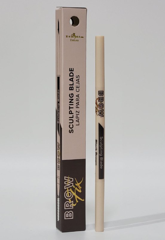 LAPIZ DE CEJAS DOMINA LOS PELOS SUELTOS CON PRECISION, BROCHA PARA CEPILLAR Y DIFUMINAR ITALIA DELUXE BROW FIX TONO 01 BLACK BROWN