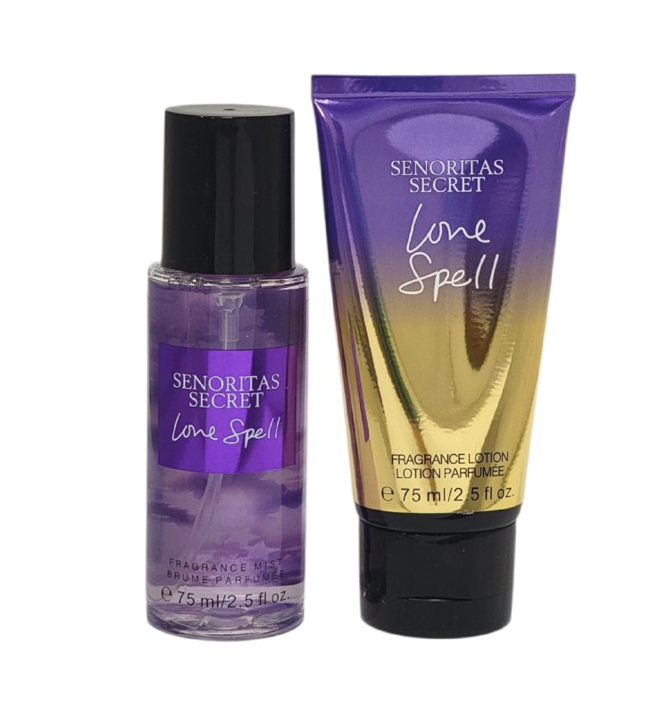 SET SENORITAS SECRET LOVE SPELL SPLASH 75ML, BODY LOTION 75ML (M) (AROMA SIMILAR VS LOVE SPELL)