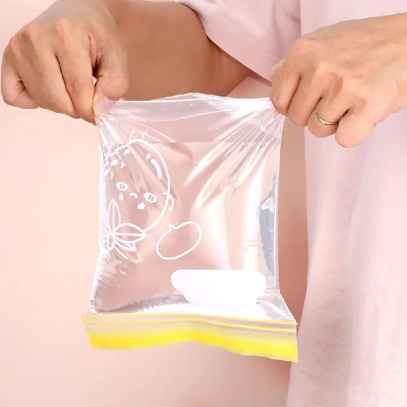 BOLSA PARA ALIMENTOS CON CIERRE HERMETICO CON DISEÑOS DECORATIVOS Y ESPACIOS PARA ESCRIBIR 30UND 14X16CM