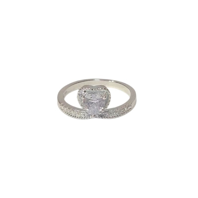 PANI1634 ANILLO PIEDRA FORMA DE CORAZON, PLATA 925