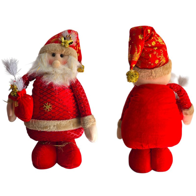 DECORACION ADORNO NAVIDEÑO PELUCHE MUÑECO DE HOMBRE DE NIEVE O SANTA CLAUS ELEGANTE Y LINDO