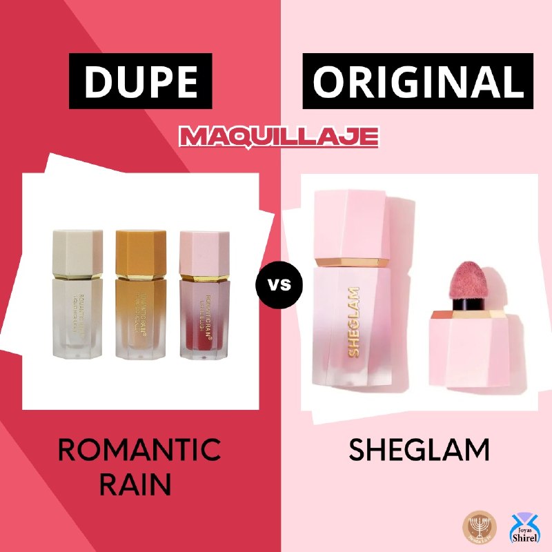 SET DE MAQUILLAJE LIQUIDO DE RUBOR, CORRECTOR E ILUMINADOR ROMANTIC RAIN 6PCS (DUPE SHEGLAM)