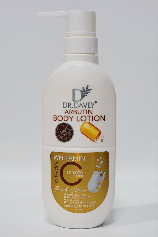 CREMA CORPORAL ACLARANTE Y REAFIRMANTE CON ARBUTINA Y CITRICOS FRESCOS DR DAVEY 500ML