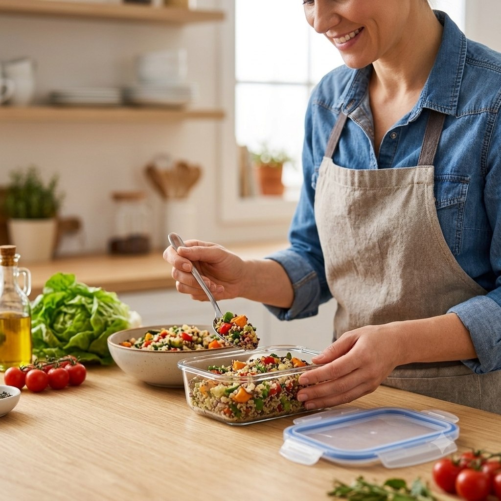 RECIPIENTE DE VIDRIO PARA ALMACENAR Y TRANSPORTAR COMIDAS DE FORMA PRÁCTICA Y SEGURA BENELI HOME 600ML