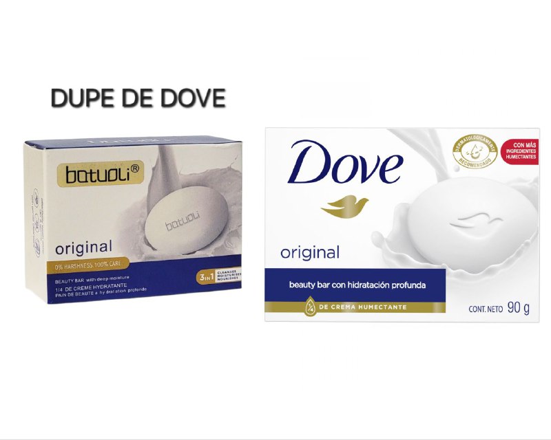 JABON CORPORAL EN BARRA AROMA ORIGINAL HIDRATACION PROFUNDA PARA UNA PIEL SUAVE, HIDRATADA Y BRILLANTE BATUOLI 100G (DUPE DE DOVE)