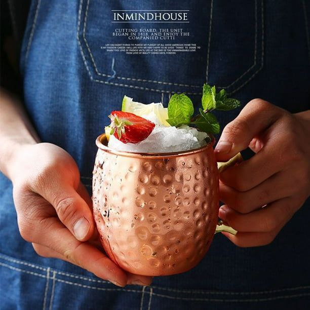 TAZA DE COCTEL MOSCOW MULE PARA BAR DE ACERO INOXIDABLE DISEÑO LISA 20OZ
