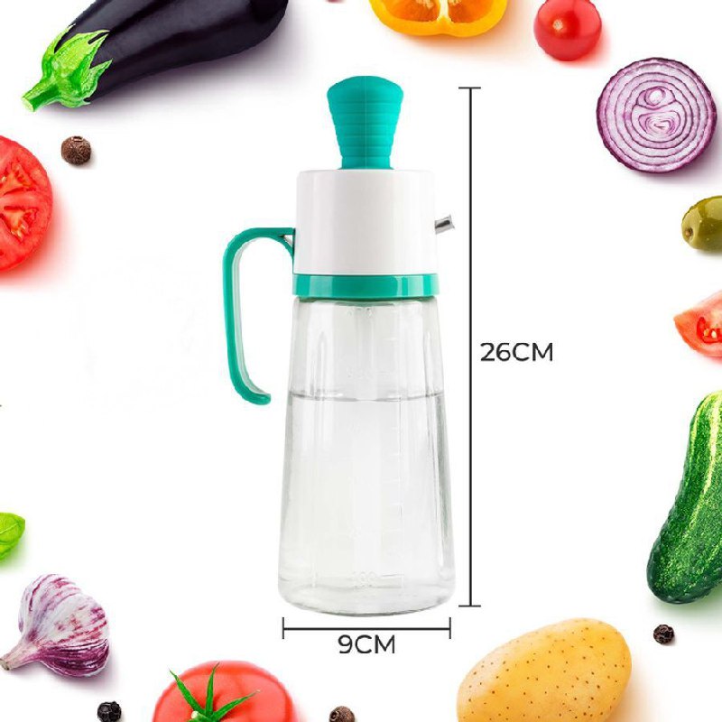BOTELLA DISPENSADORA DE ACEITE 3 EN 1 CON CEPILLO BOTE ACEITE VINAGRE 630ML