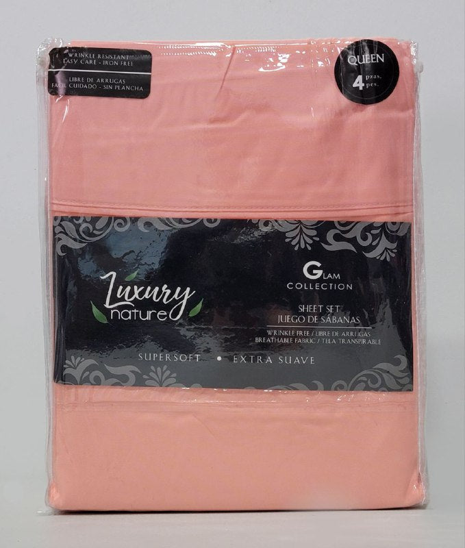 JUEGO DE SABANA CAMERA COMPLETO DE 4 PIEZAS QUEEN LUXURY NATURE GLAM COLLECTION