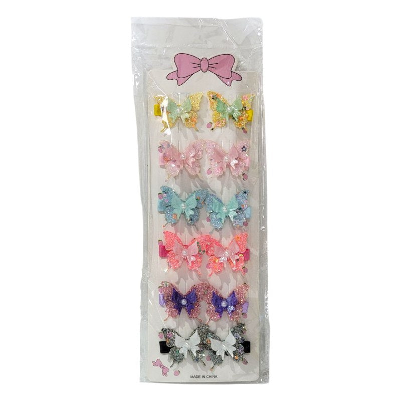 GANCHO PARA EL CABELLO DE PINZA DE MARIPOSA PAQUETE DE 6UND, MEDIDA 5CM