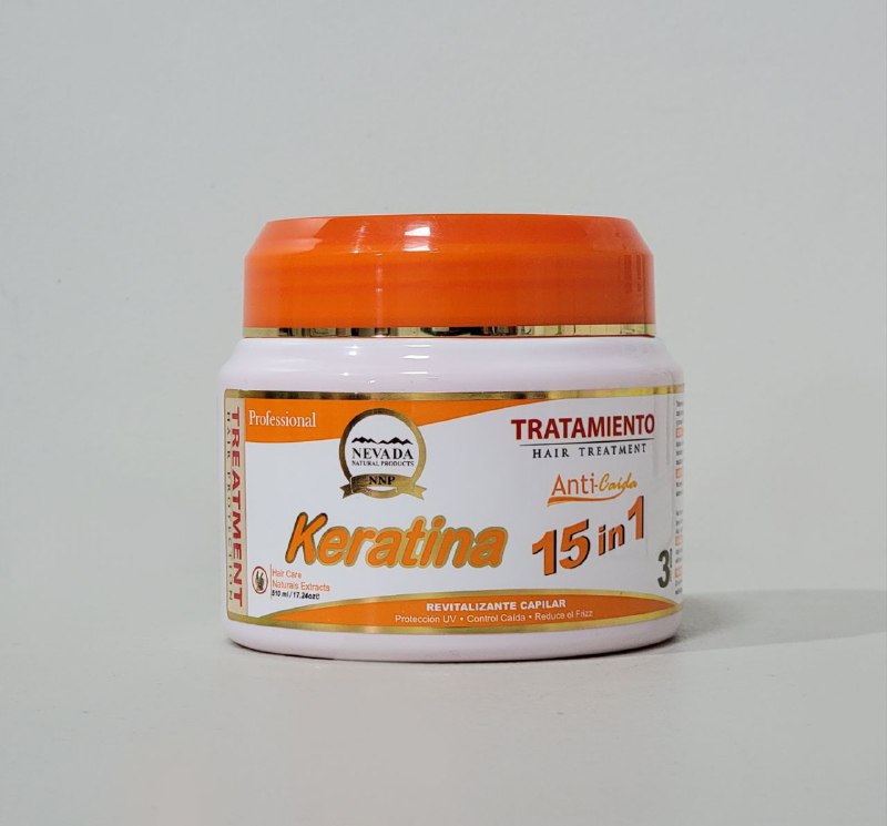 TRATAMIENTO PARA EL CABELLO ANTICAIDA 15 EN 1 DE QUERATINA NEVADA 510ML