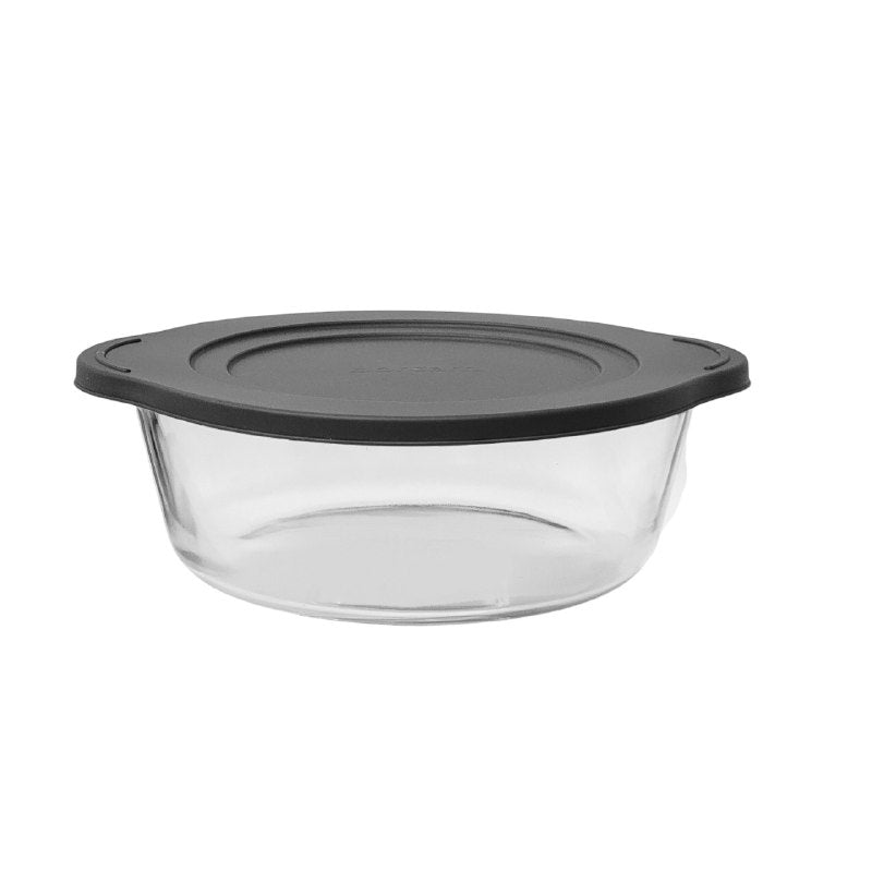 RECIPIENTE REDONDO DE VIDRIO CON TAPA PARA HORNEAR Y ALMACENAR DE ALTA RESISTENCIA 23CM BORCAM
