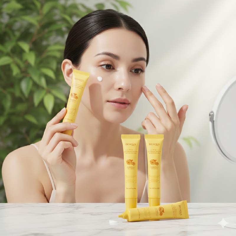 CREMA FACIAL PARA CONTORNO ANTIOXIDANTE DE OJOS DE CURCUMA BIOAQUA 20G