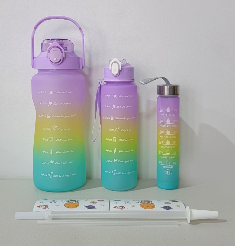 BOTES MOTIVACIONALES SET 3 PIEZAS  2L/900ML/500ML