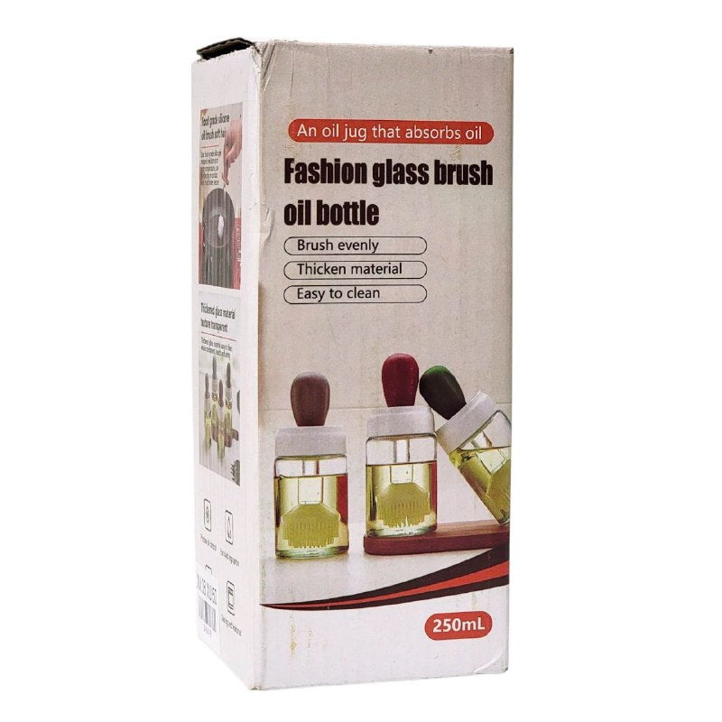 BOTELLA DISPENSADORA DE ACEITE EN GOTERO CON BROCHA DE SILICONA CAPACIDAD 250ML