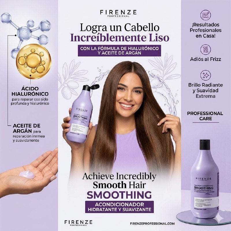 ACONDICIONADOR DE HIDRATACION PROFUNDA DE ACEITE HIALURONICO Y ACEITE DE ARGAN FIRENZE 500ML