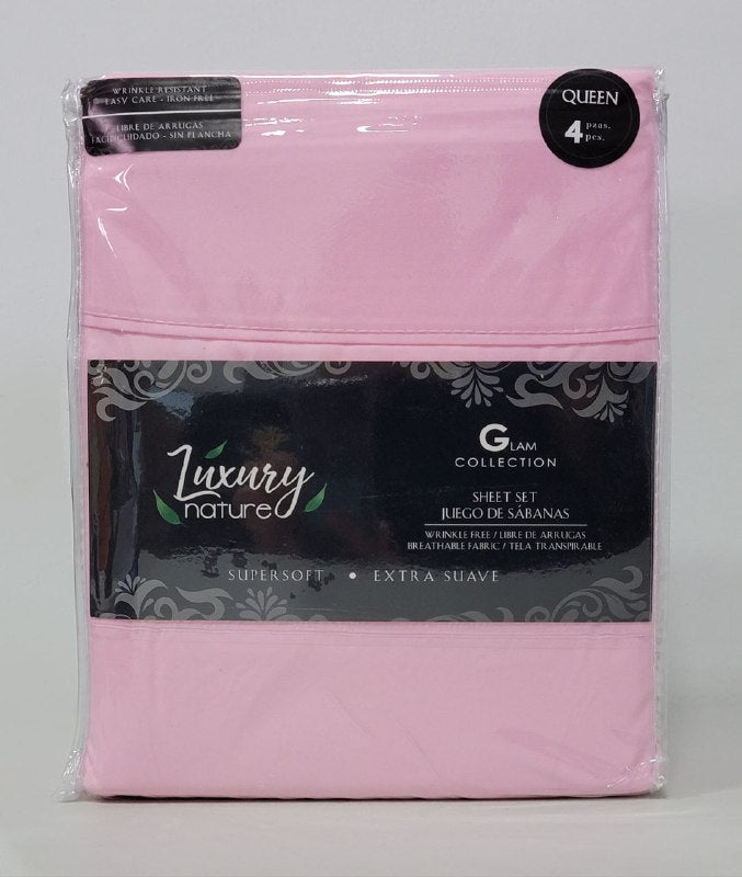 JUEGO DE SABANA CAMERA COMPLETO DE 4 PIEZAS QUEEN LUXURY NATURE GLAM COLLECTION