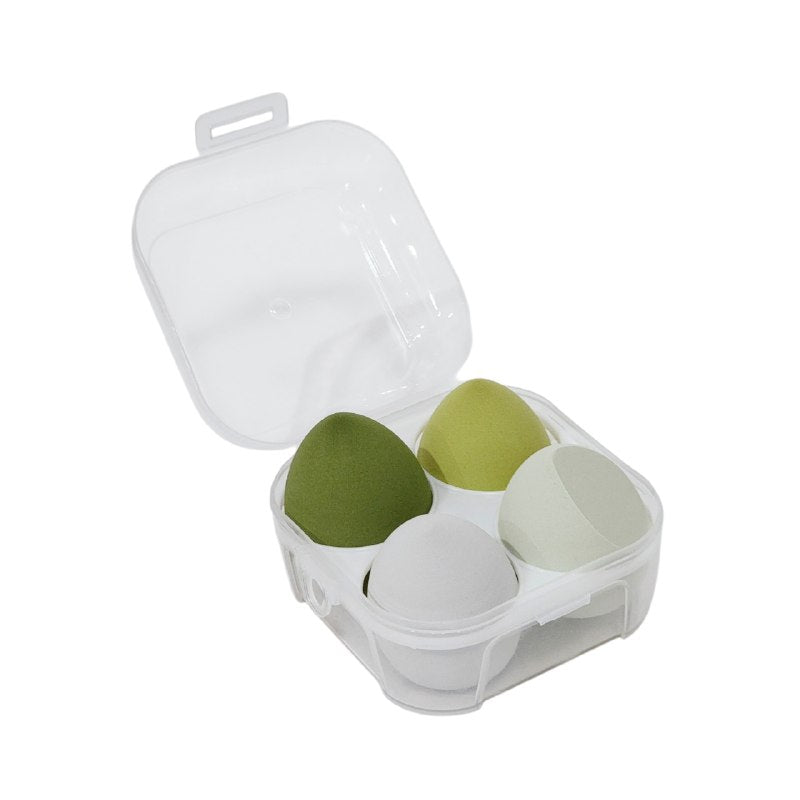 ESPONJAS DE MAQUILLAJE EN SET DE 4 PIEZAS, PARA APLICAR BASE, CORRECTOR Y POLVOS