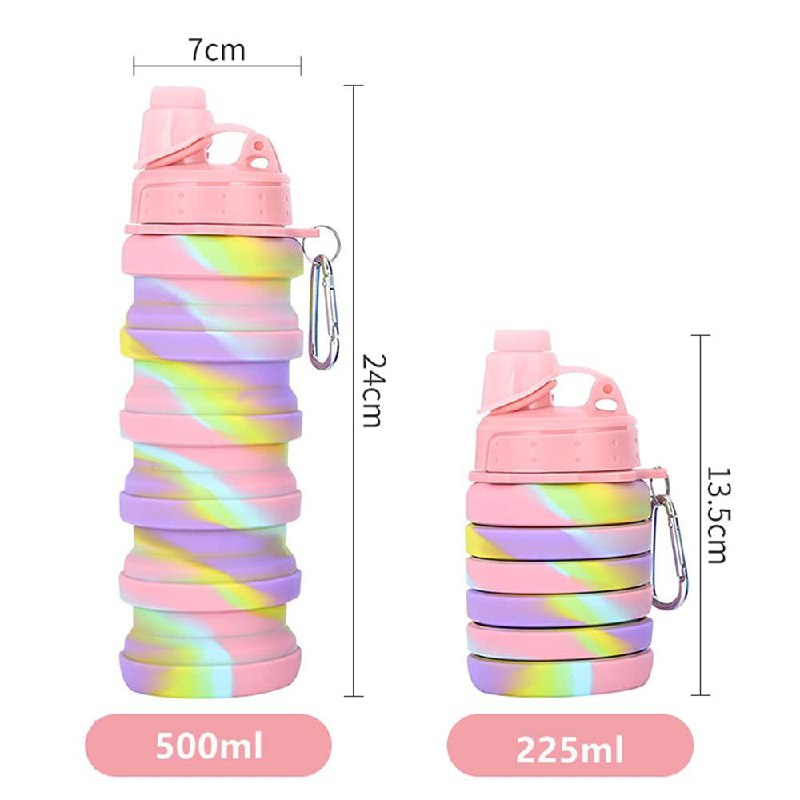 BOTELLA PARA LIQUIDOS FRIOS O CALIENTES DE SILICONA PLEGABLE