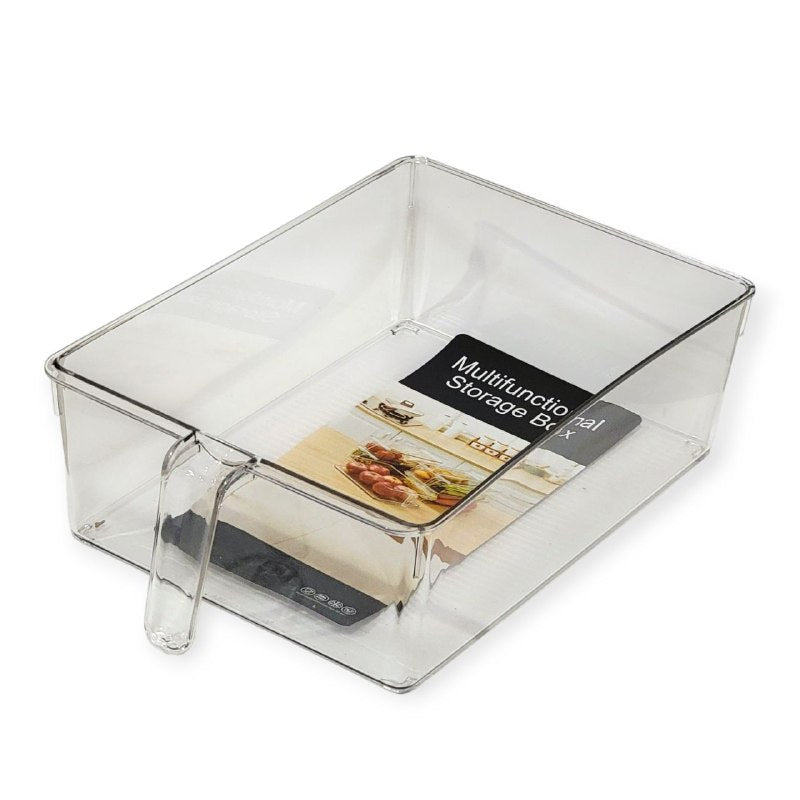 ORGANIZADOR RECIPIENTE DE ALMACENAMIENTO DE ACRILICO CONTENEDOR TRANSPARENTE PARA REFRIGERADOR O ESTANTE 26X19X9CM