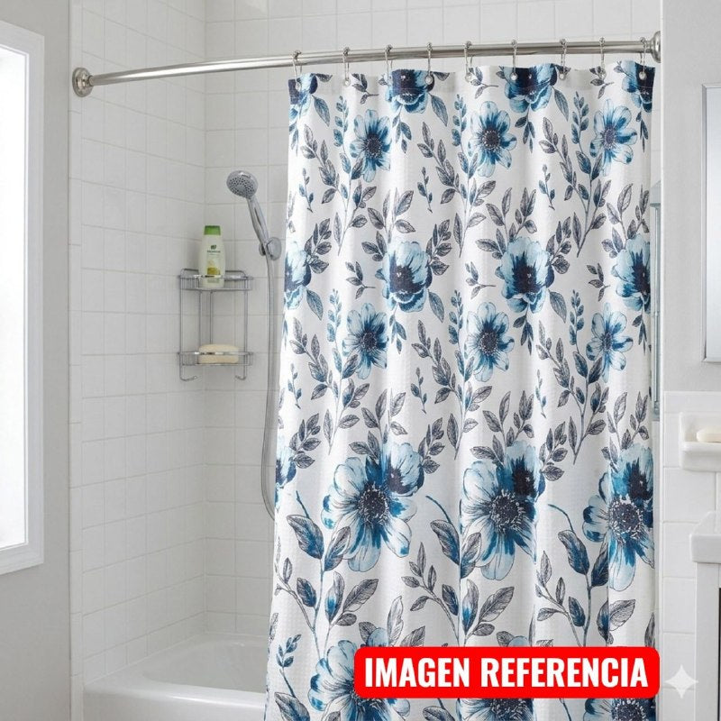 CORTINA PARA BAÑO DE TELA SUAVE DE ALTA RESISTENCIA DE 12 GANCHOS DOBBY COLLECTION 183X183CM