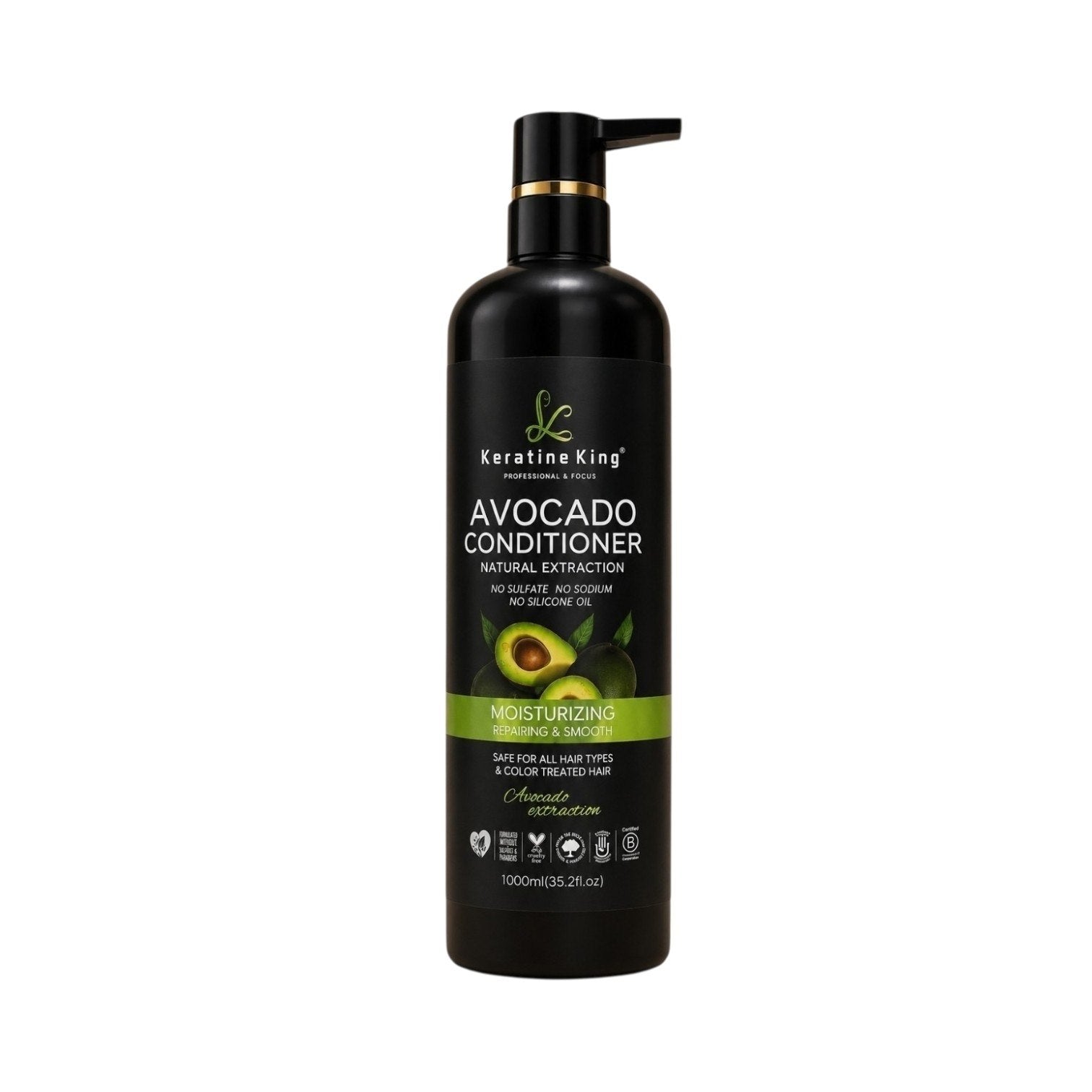 ACONDICIONADOR DE AGUACATE SUAVIZANTE Y NUTRITIVO KERATINE KING 1000ML