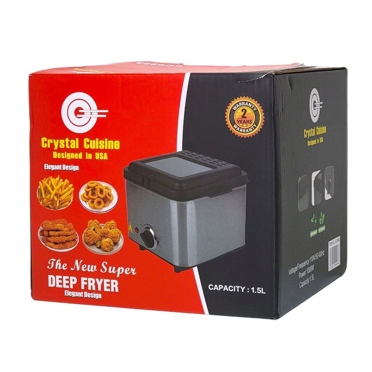 MAQUINA FREIDORA ELECTRICA DE ACERO INOXIDABLE CAPACIDAD 1.5L CRYSTAL CUISINE